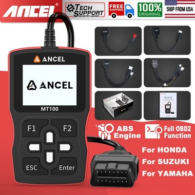 ANCEL MT100 Motorcycle OBD2 Scanner Code Reader Fit For Yamaha/Honda/Suzuki tool