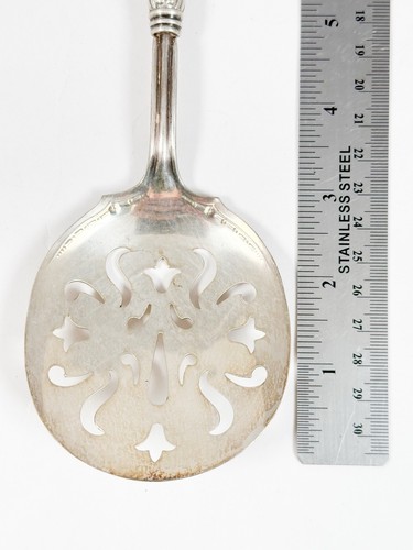 Lovely ANTIQUE 1800's STERLING SILVER Pierced Tomato SERVING SPOON 8 3/4" - Picture 16 of 17