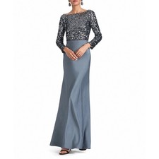 NWT Sachin & Babi Colette Gunmetal Sequin & Satin Gown Sz 6