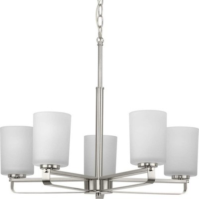 Progress Lighting League Collection 5-Light Brushed Nickel Glass Contemporary