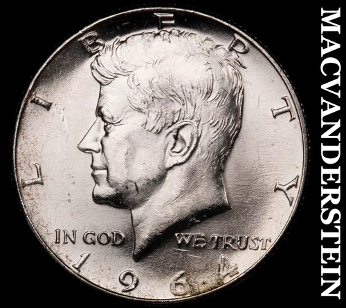 1964 Silver Kennedy Half Dollar-Choice Gem Brilliant Unc No Reserve #G7610