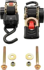 Ratchet Tie Down Pair Anchor Retractable Transom Trailer Boat Hook Strap 2 Pack