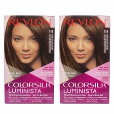 2-pk New Revlon ColorSilk Luminista, Permanent Hair Color, 114 Dark Golden Brown