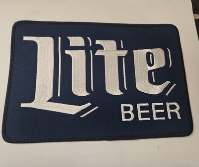 Embroidered Miller Lite Beer Jacket Back Patch Large 8.25'' X 5.5'' Navy White