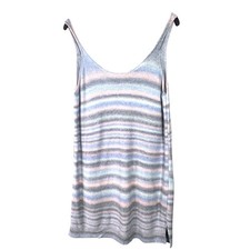 ASOS Women's Pastel Striped Knit Tank Dress Size 6 Sleeveless Scoop Neck Soft