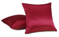 Pack of 2 Satin Throw Pillow Solid Color Square Home Sofa Pillow Cushion Cover