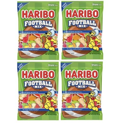 Haribo FOOTBALL MIX Gummi Candy Assorted Fruit Gummy Limited Edition 4Pk EXAUG26