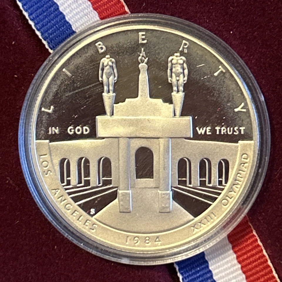 1984 S U.S. LA Olympics Proof Comm. 90% Silver Dollar Coin in Box with COA - Image 4 of 4