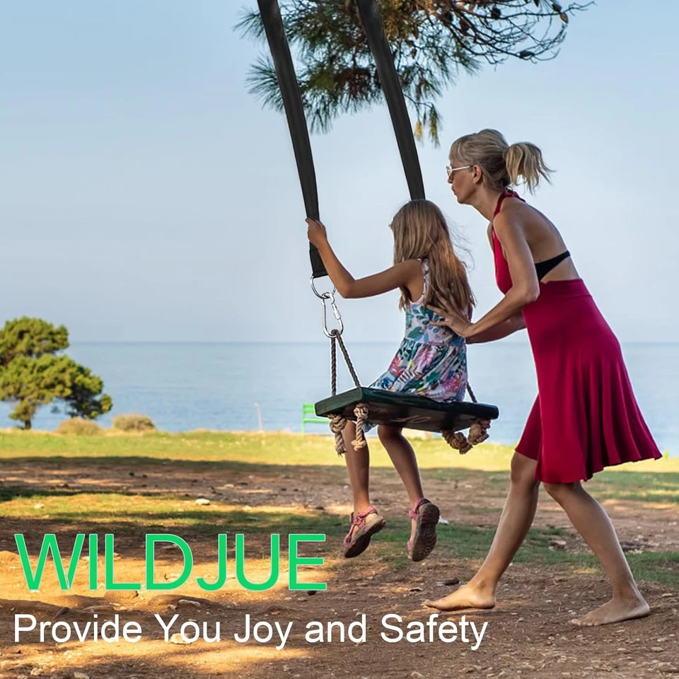 Tree Swing Hanging Straps Kit 5Ft Extra Long, Holds 2000 Lbs, Snap Carabiner Hoo - Image 2 of 4