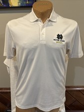 SWEET Notre Dame Fighting Irish Men's Sm White Under armour Heat Gear Polo Shirt