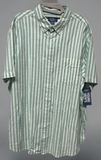 Foundry Co Men’s 2XL Blue Stripe Shirt Button-Down Short Sleeve NWT
