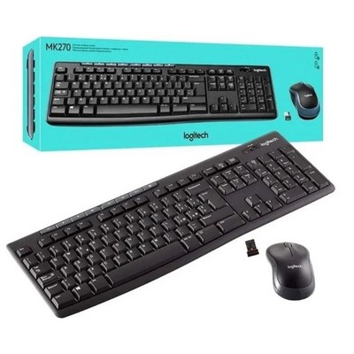 Logitech MK270 Full Size Kabellose Tastatur und Maus Combo Set (UK QWERTY)