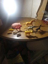 Vintage 1960s Lot of 10 Farm Animals Figures Pigs Horses