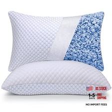 Cooling Adjustable Shredded Memory Foam Pillows Queen Size Queen Pack of 2 