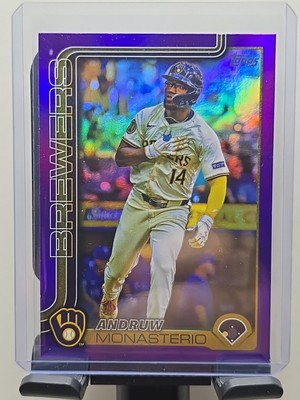 2025 Topps Series 2 PURPLE FOIL 241/250 #581 Andruw Monasterio