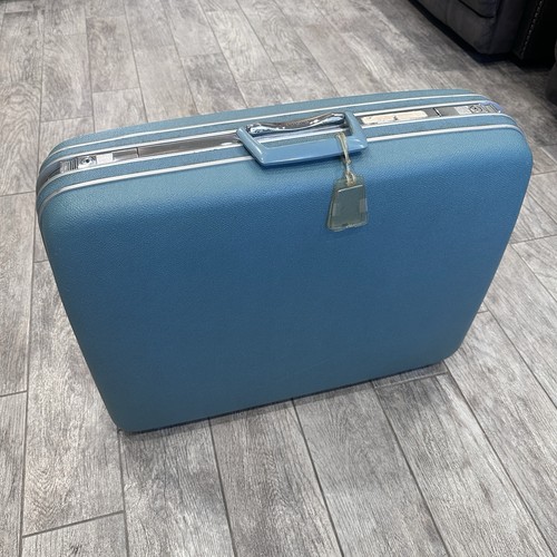 Vintage Samsonite Silhouette Luggage Blue Hardshell Suitcase w/ No Keys
