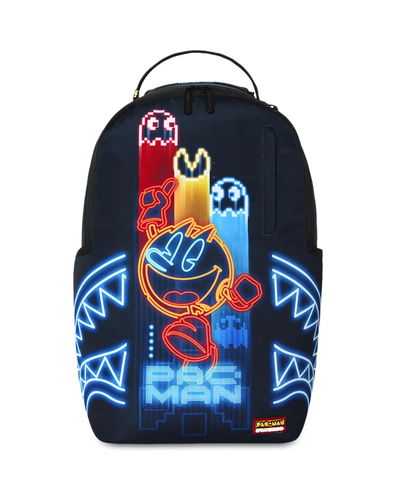 Sprayground PAC-MAN Neon Backpack🔥New Black Bookbag Large School Bag