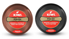 Kiwi Wax Shoe Polish Black Brown Renews Protects Leather 40gm X 2 FreeShip
