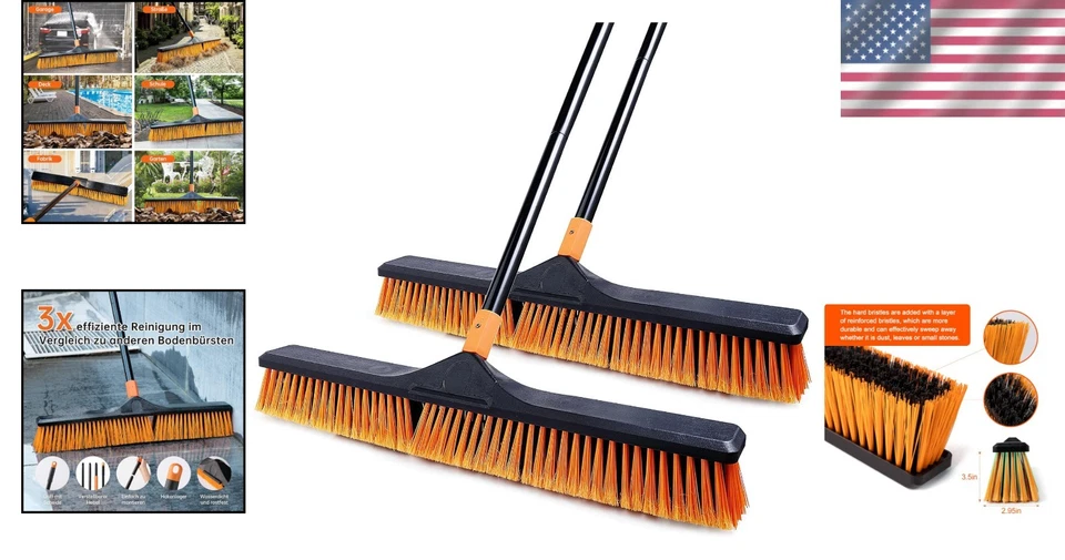 商用级推扫帚,硬刷毛 — 第 2/4 张图片