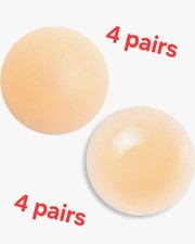 4 Pairs 3.15" Ultra-Thin Adhesive silicon NIPPLE COVERS Strapless Sticky Bra