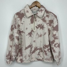 Varley Sweatshirt Women's Size XS Pink Tie-Dye 1/4 Zip Pullover Cotton Blend
