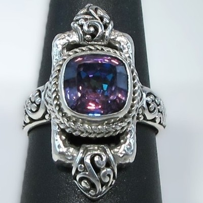 Sarda Sterling Silver & Imperial Purple Mystic Quartz Ring Size 8