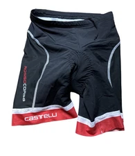 Castelli Rosso Corsa Women's Black Red Padded Cycling Shorts Size XL
