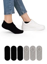 Women Bamboo No Show Non Slip Invisible Liner Socks, 6 Pairs, by Hugh Ugoli