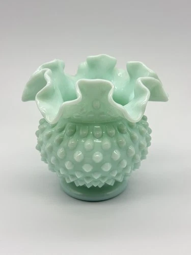 Fenton Pastel Green Hobnail 4.25" Vase