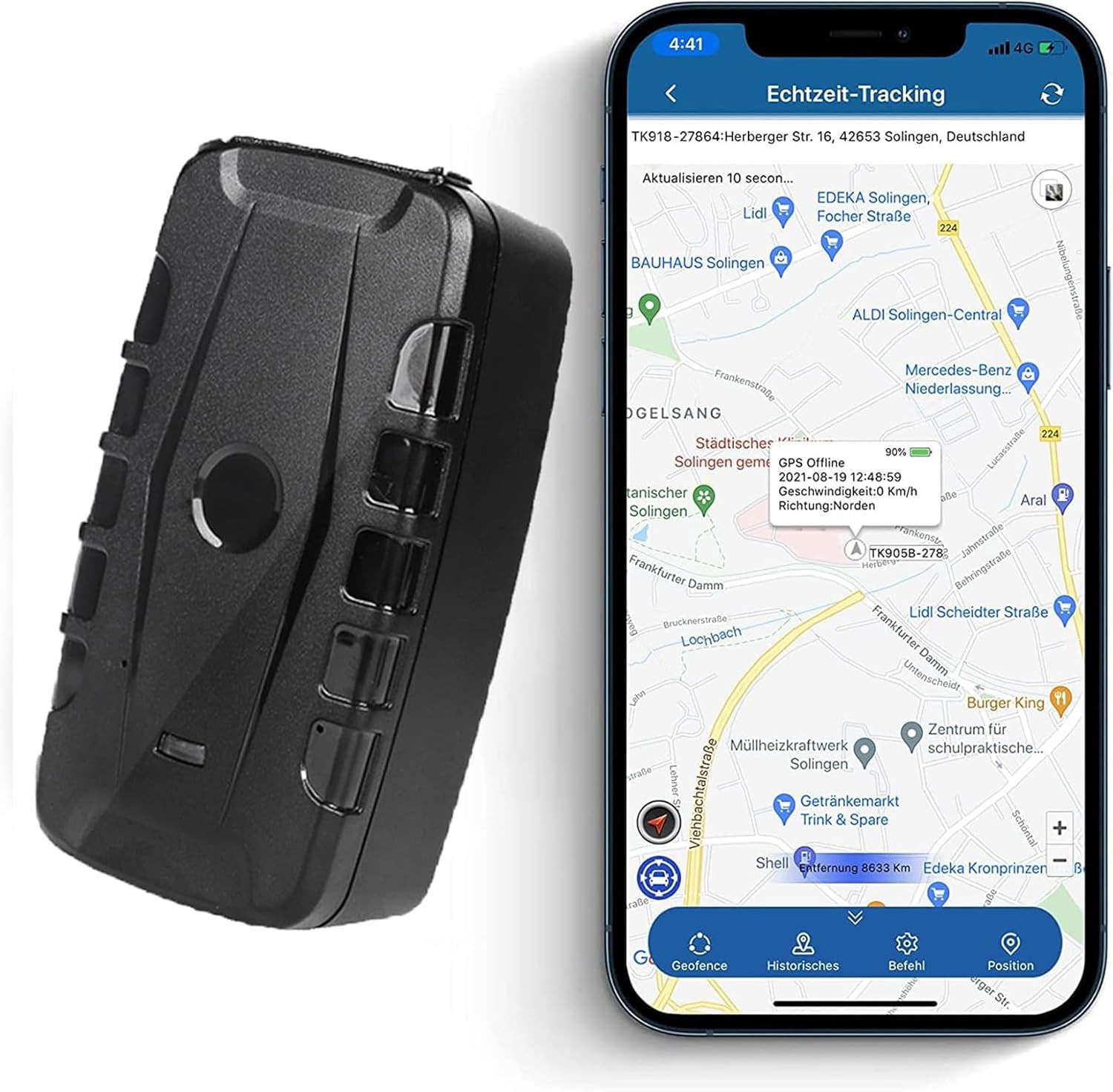 GPS Tracker Auto 4G 20000mAh - Alta Autonomia e App Inclusa - IP67