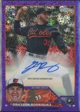 2023 Topps Chrome Purple Glitter Refractor GRAYSON RODRIGUEZ RC Auto /250