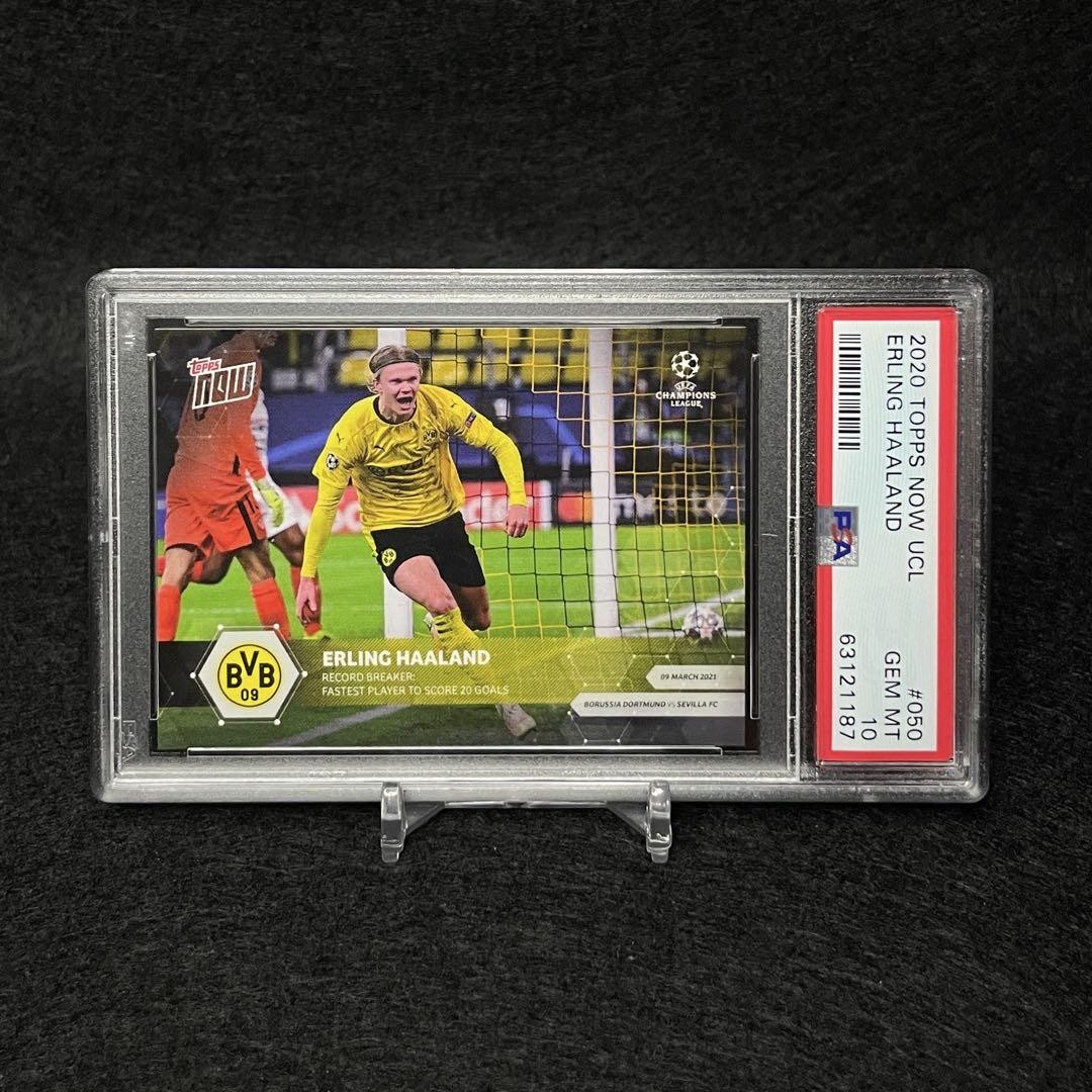 2020 topps uefa cl Haaland RCカード psa10 Haaland 2020 Topps Now UCL PSA 10 Uefa Fastest 20 Goals Card