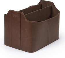 PU Leather Remote Control Holder, Office Supplies Desk Organizer with Tablet Slo