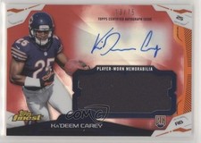 2014 Topps Finest Jumbo Relics Red Refractor 13/75 Ka'Deem Carey Auto 1u6