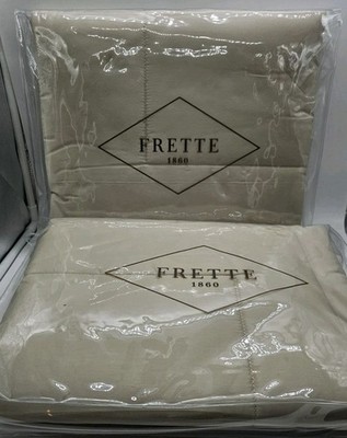 Frette Simple Cotton Quilted Euro Decorative Pillow Two Shams New GL025039 $850
