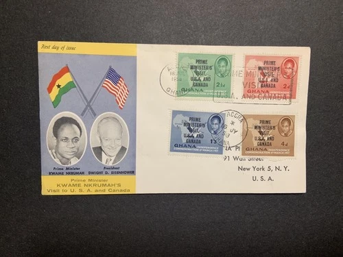 Ghana 1958 FDC 1st day cover President Nkrumah’s Visit to the USA and Canada