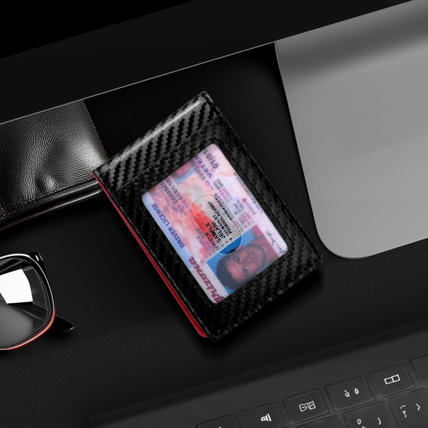 Gostwo Slim Wallet for Men RFID Minimalist Front Pocket Bifold Wallet ID Window 