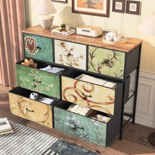 Vintage mit 7 Schubladen Anrichte Sideboard Schrank Buffet Kommoden Wohnzimmer