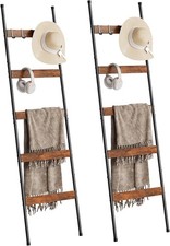 ELYKEN 2 Pack Blanket Ladder for Living 17.3 x 63 2 Pack , Rustic Brown