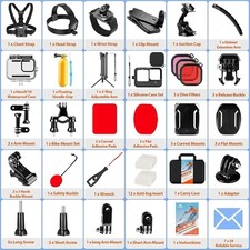 Action Camera Accessories Kit for GoPro Hero 13 12 11 10 9 Black, Waterproof ...