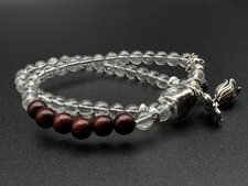 Handcrafted Black Crystal Red Sandalwood Bracelet