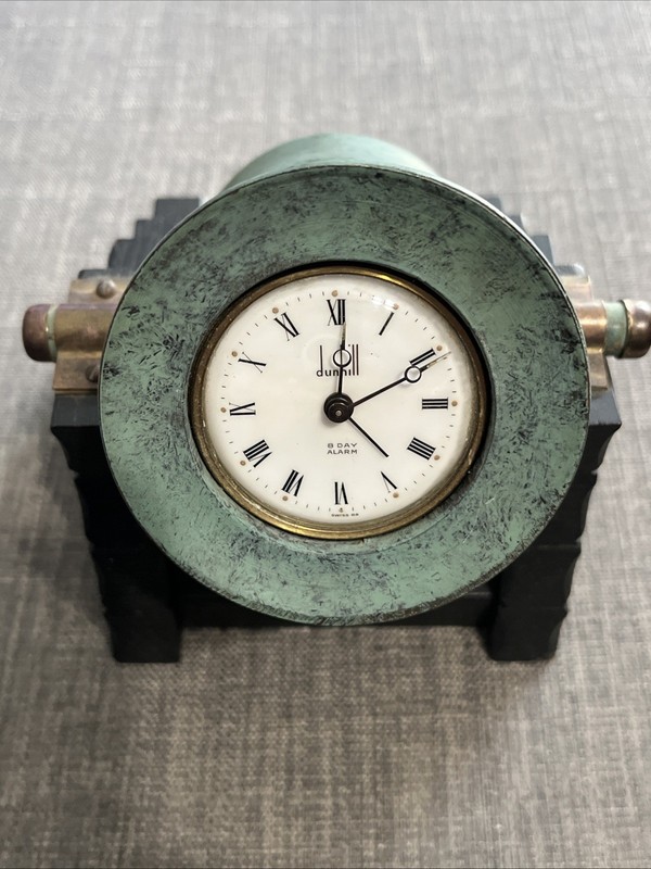 Dunhill 8 Day Alarm Clock Vintage Cannon Clock-Swiss Made