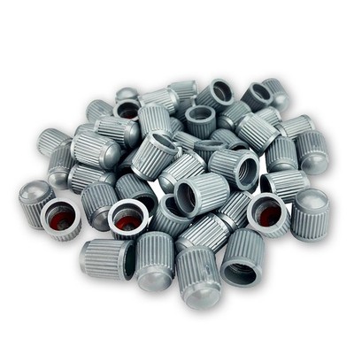 Pack of 50 Gray Valve Stem Caps w Inner Seal for All Schrader Type Valve Stems