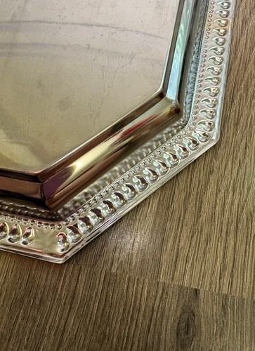 Bandeja 14" Color Plata - Rectangular con Esquinas Octogonales, Grabado Chapado - Imagen 9 de 11