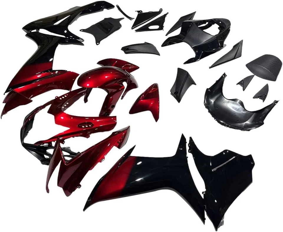 Carenados de inyección rojo caramelo negro para carrocería Suzuki GSXR600 GSXR750 2011-2026 Foto 3 de 4