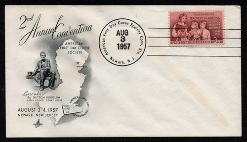 USA, SCOTT # 1093, UNOFFICIAL ARTCRAFT FDC COVER - TEACHERS OF AMERICA YEAR 1957