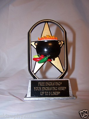 CHILI COOK-OFF TROPHY AWARD-CHILI POT COOKING SOUP CONTEST FREE SHIPPING!!