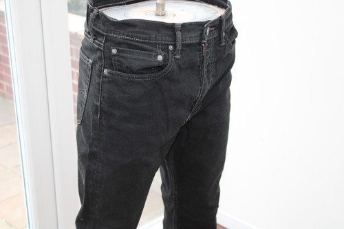 Mens Original Levi 522 W34 L32 jeans Slim 34R Tapered Leg Black Levi's Stretch - Picture 9 of 22