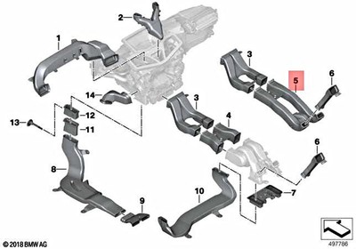 Genuine BMW X5 G05 X5 30dX 40iX 50iX Air Duct Rear Compartment 