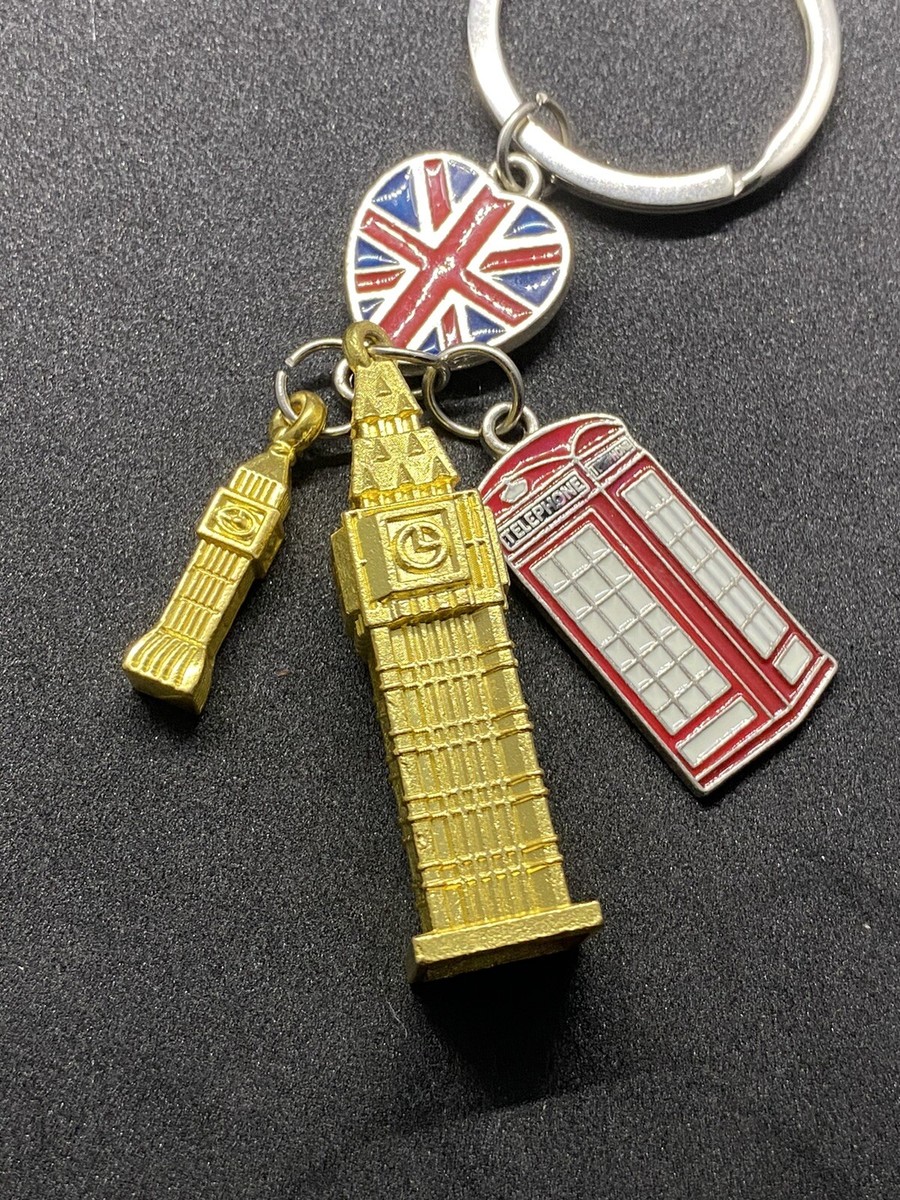 Big Ben Great Bell London Golden Color Souvenir Keychain Gift